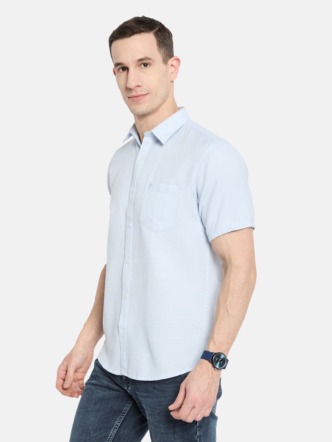 

METTLE Men Opaque Casual Shirt, Blue