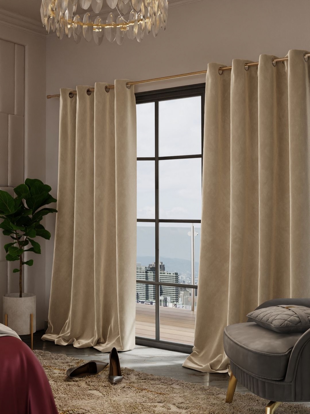 

Stoa Paris Date Night Beige Set of 2 Door Curtains