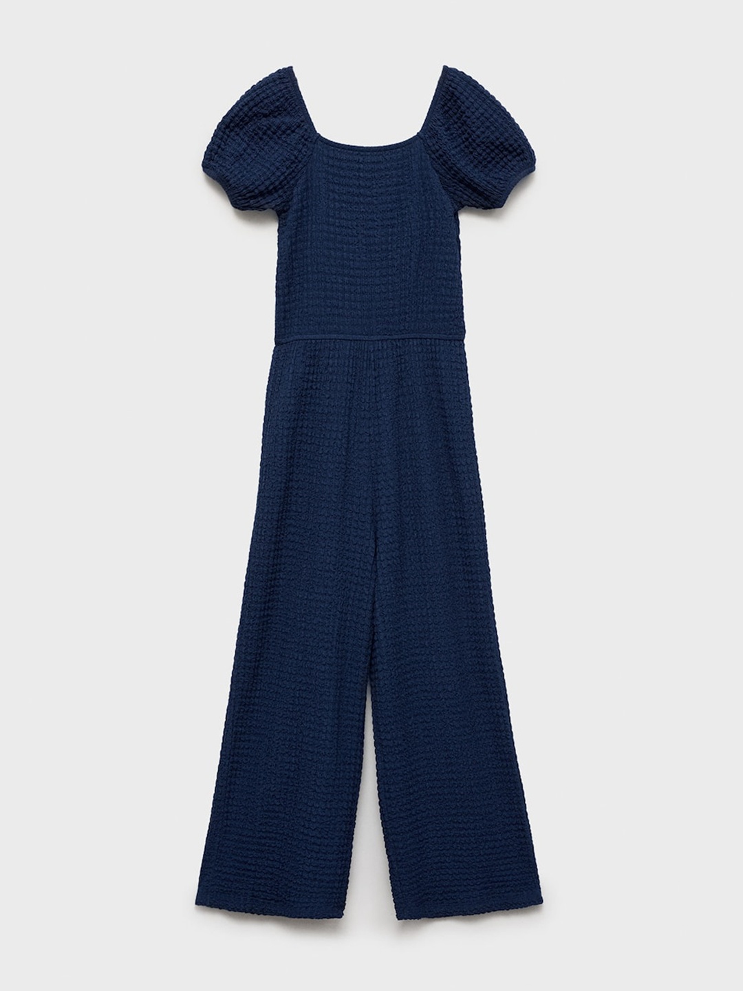 

Mango Kids Girls Seersucker Basic Jumpsuit, Navy blue