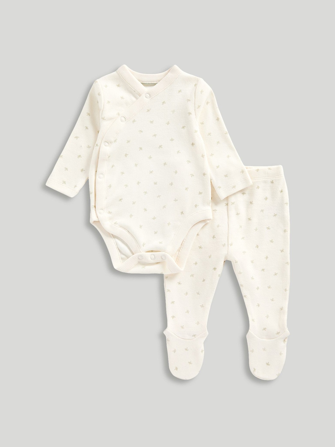 

mothercare Unisex Kids Printed Top with Leggings, Cream