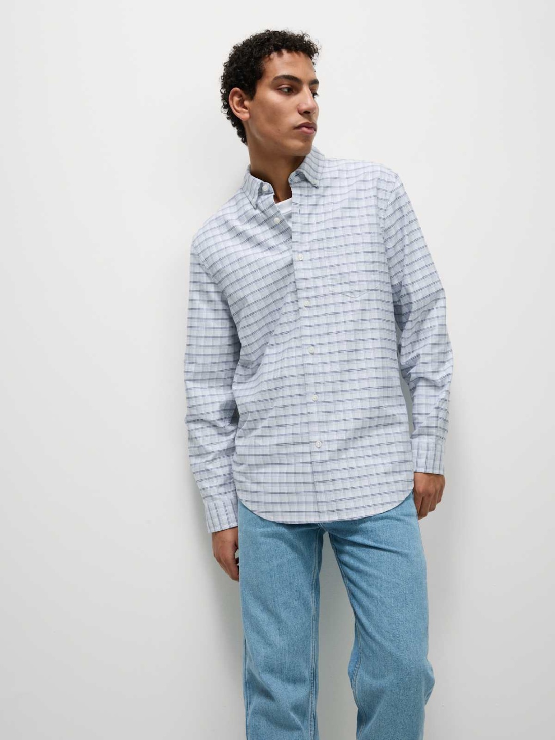 

Marks & Spencer Men Opaque Checked Casual Shirt, Blue