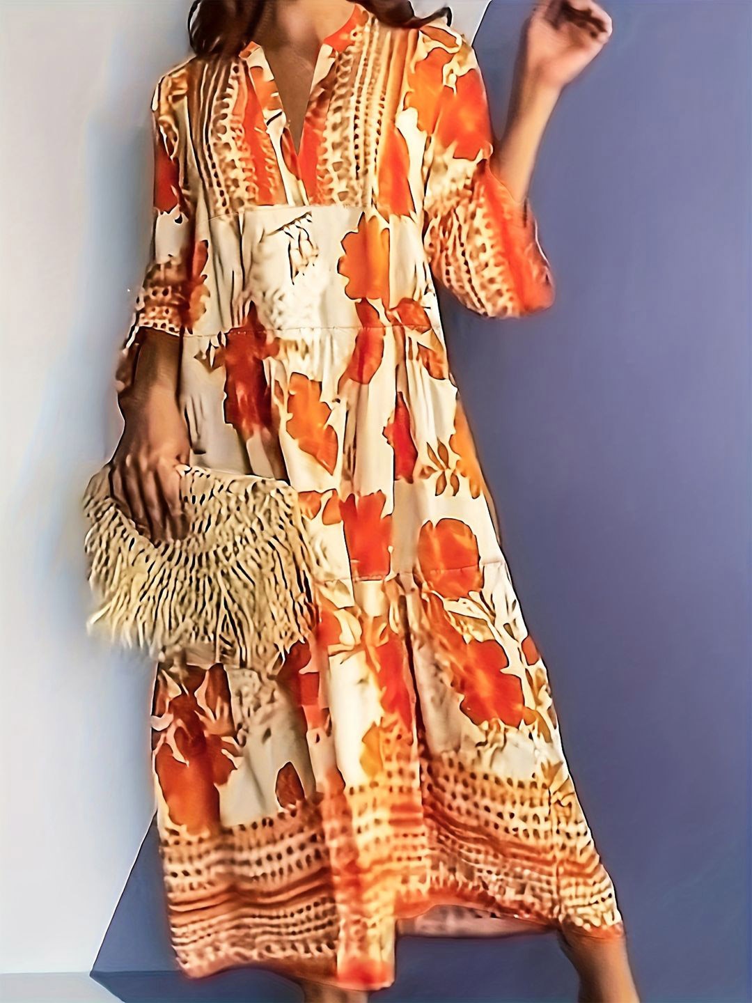 

all about you Floral Print Maxi Dress, Orange