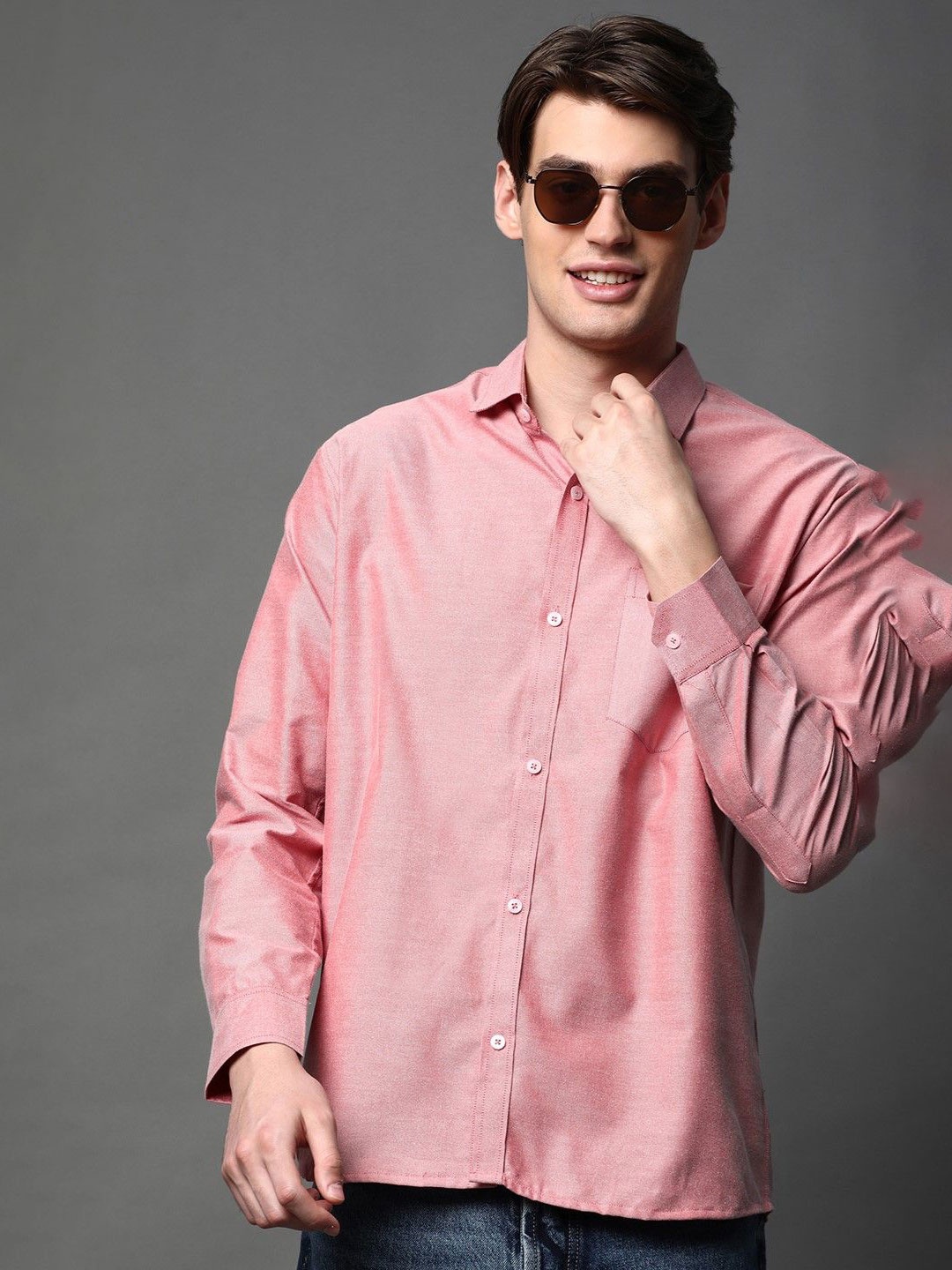 

BROWN BROTHERS Men Standard Opaque Casual Shirt, Pink