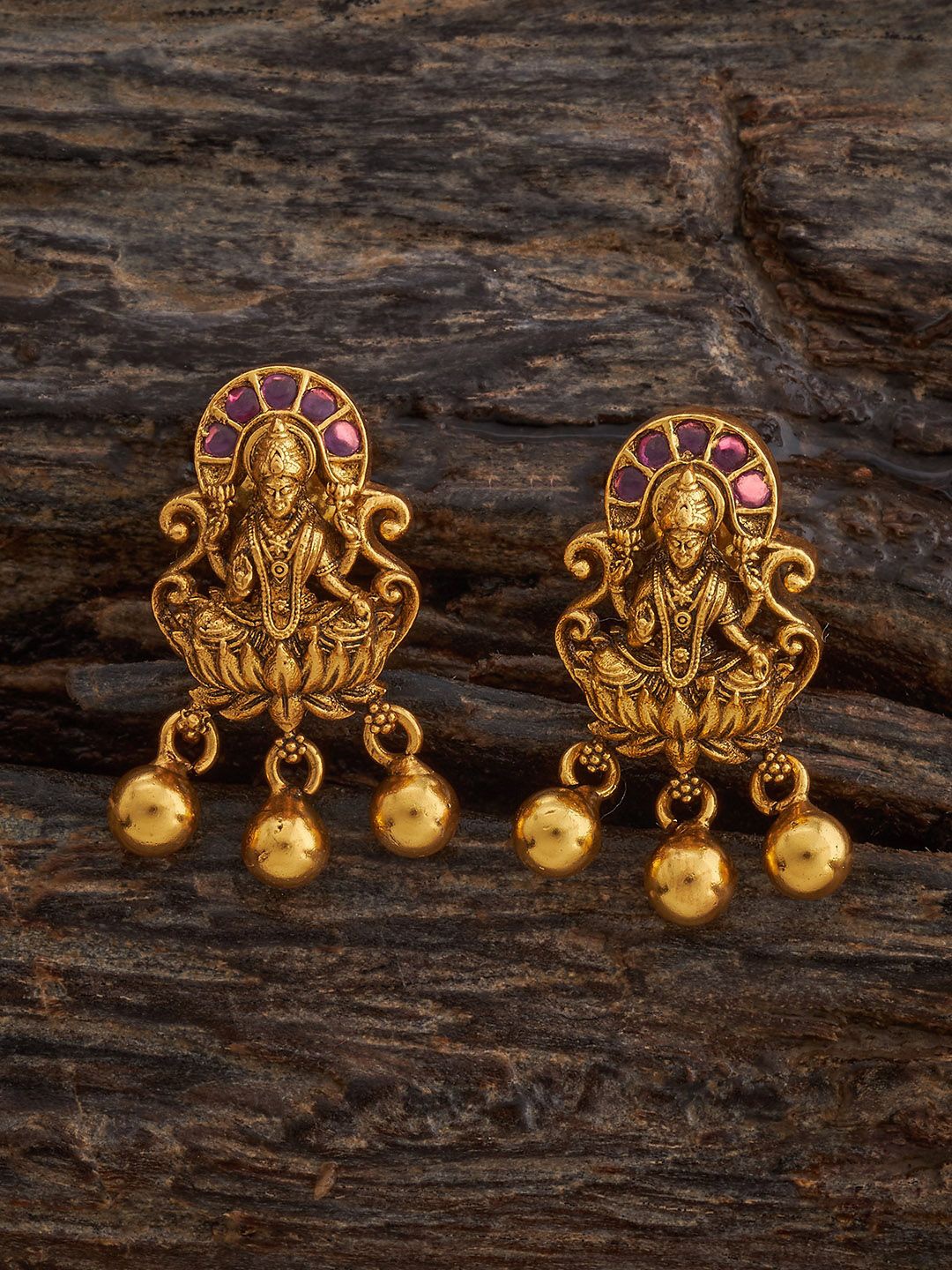 

Kushal's Fashion Jewellery Contemporary Studs Earrings, Red