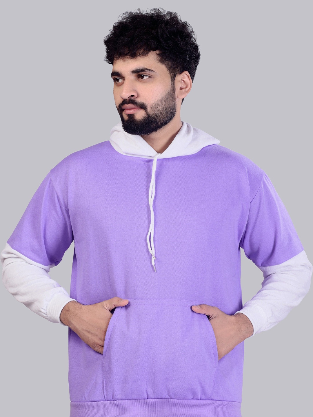 

GREENFLAIR Men Hooded Sweatshirt, Purple