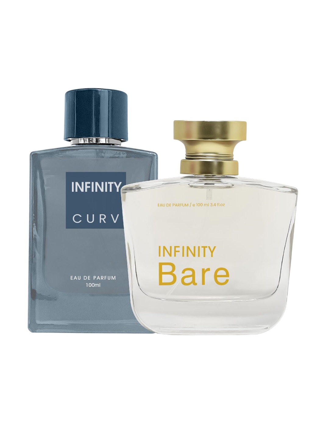 

Infinity Set Of 2 Curv And Bare Eau De Parfum - 100 ml Each, Transparent