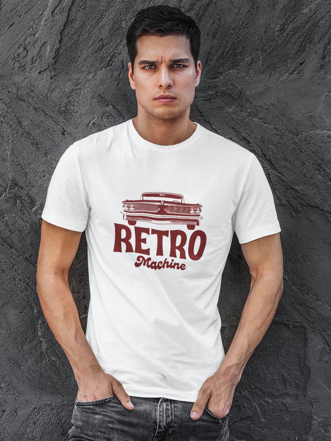 

MASTI TEES Printed Pure Cotton Relaxed Fit Round Neck T-Shirt, White