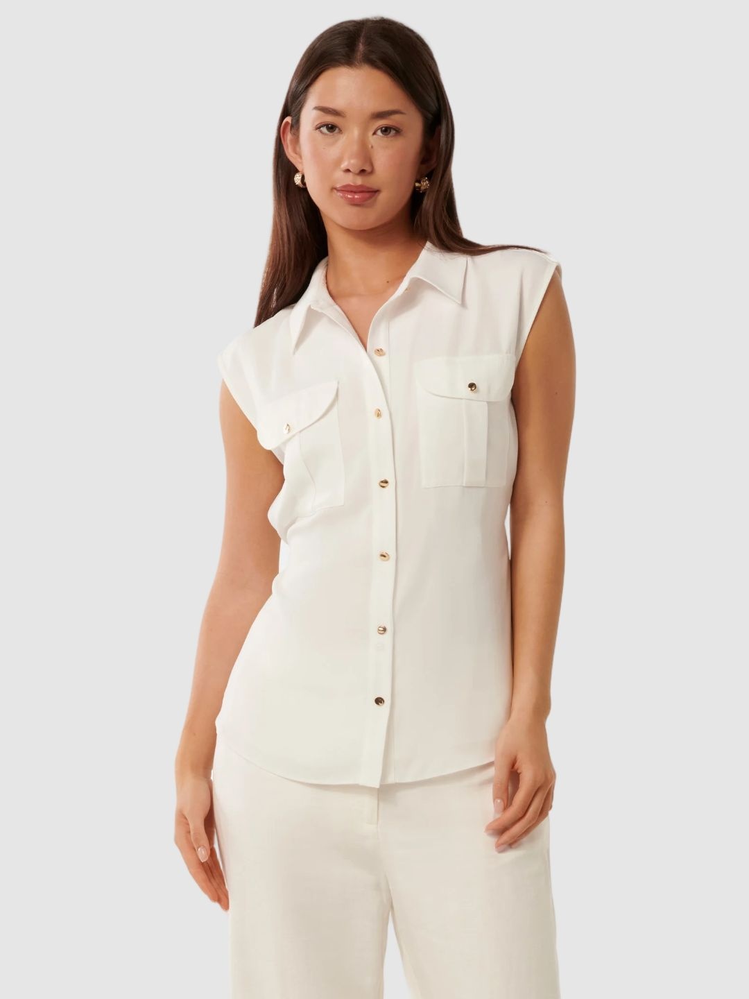 

Forever New Women Opaque Casual Shirt, White