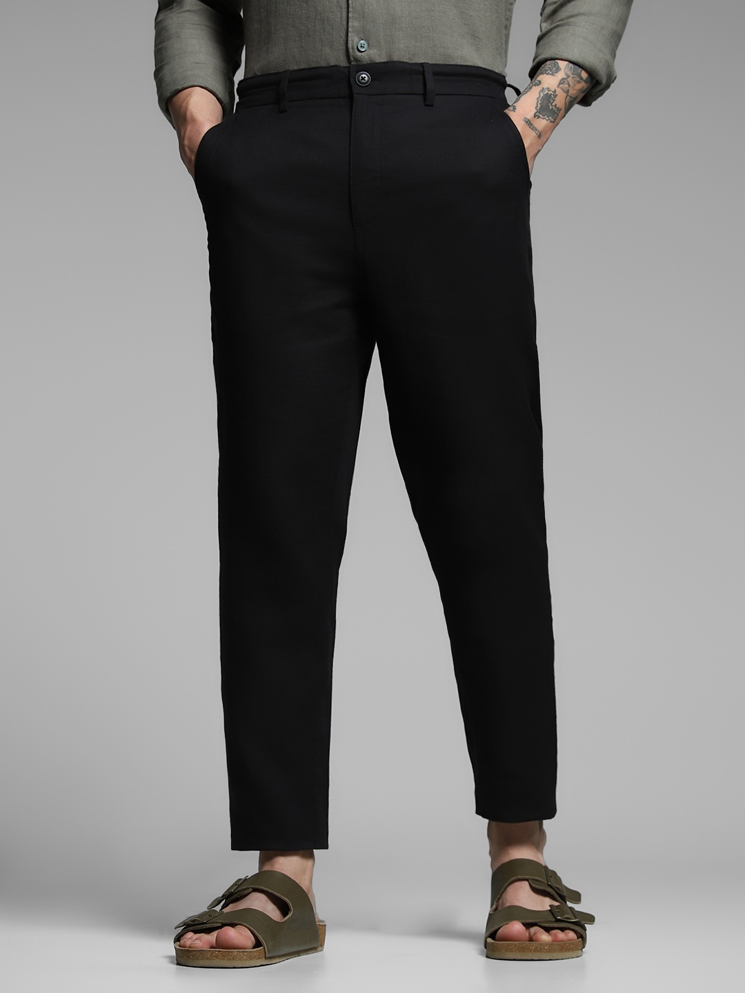 

Jack & Jones Men Slim Fit Chinos Trousers, Black