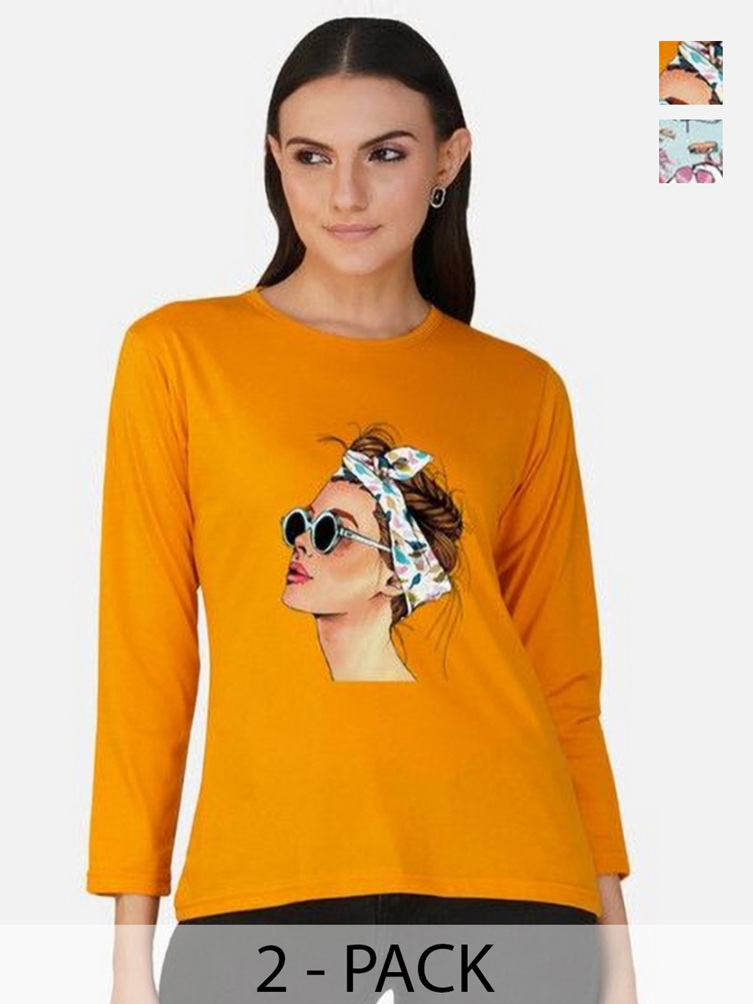 

Metronaut Women 2 Printed Bio Finish Applique T-shirt, Turquoise blue