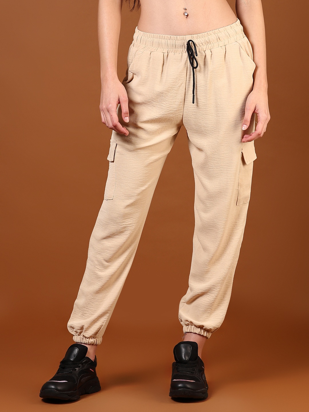 

V-Mart Women Joggers Trousers, Beige