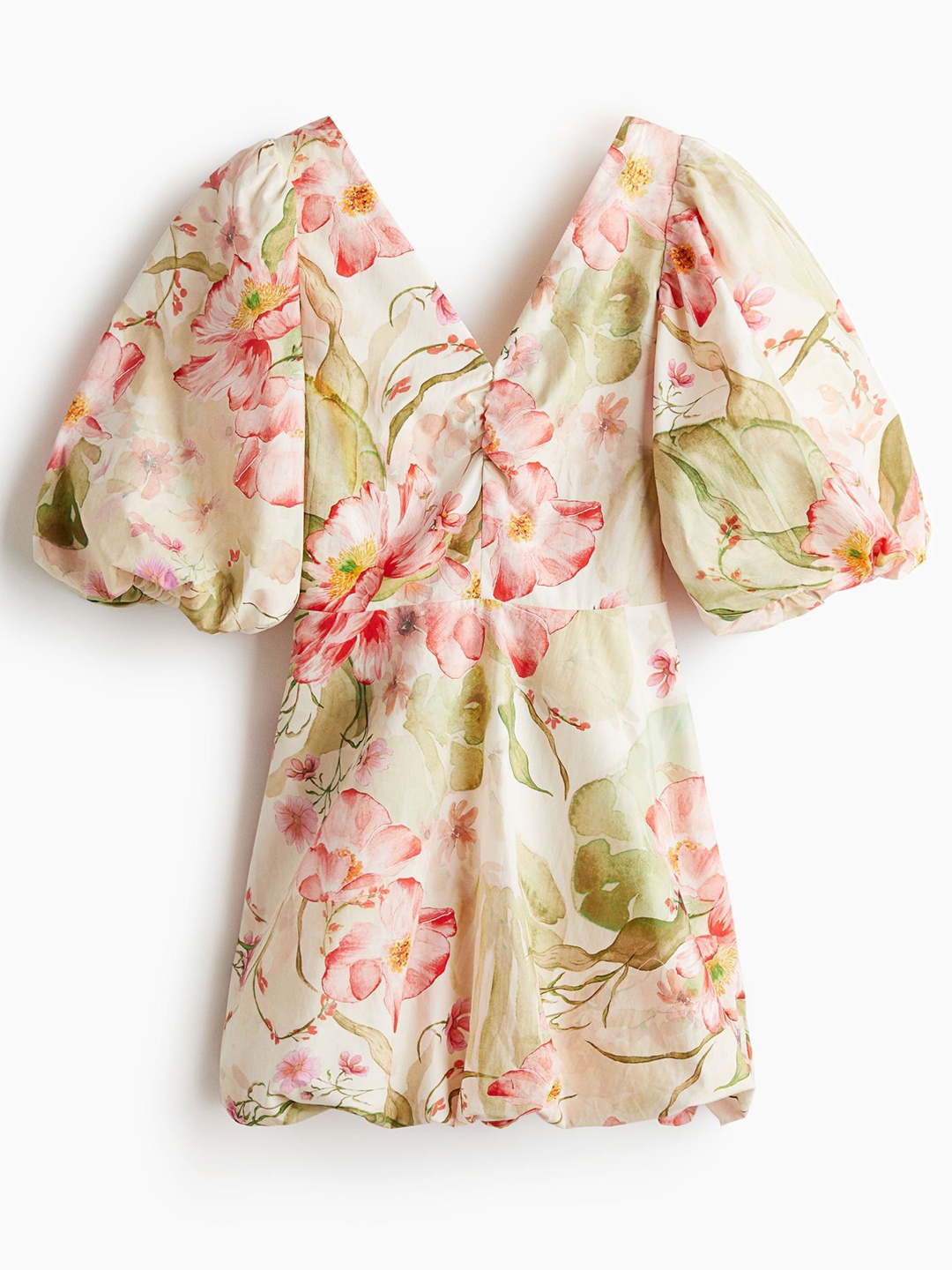 

H&M Tie-Back Puffy Dress, White