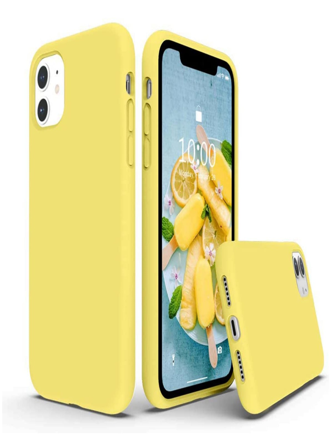 

LIRAMARK Solid Printed iPhone 11 Back Case Mobile Accessories, Yellow