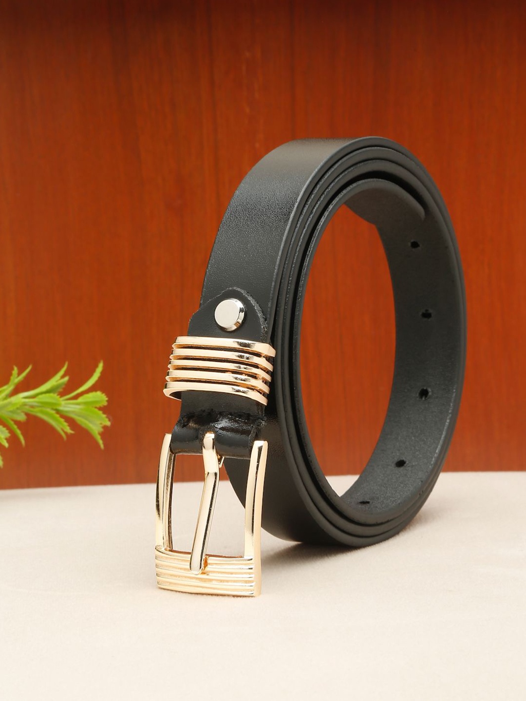 

Teakwood Leathers Women Leather Formal Belt, Black