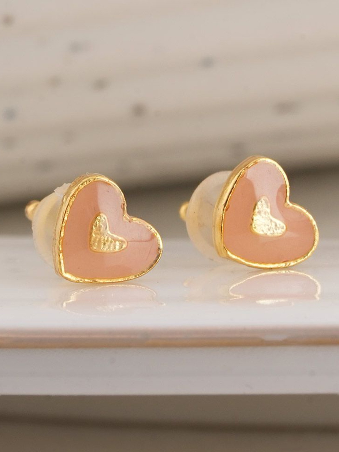 

PALMONAS Contemporary Studs Earrings, Gold