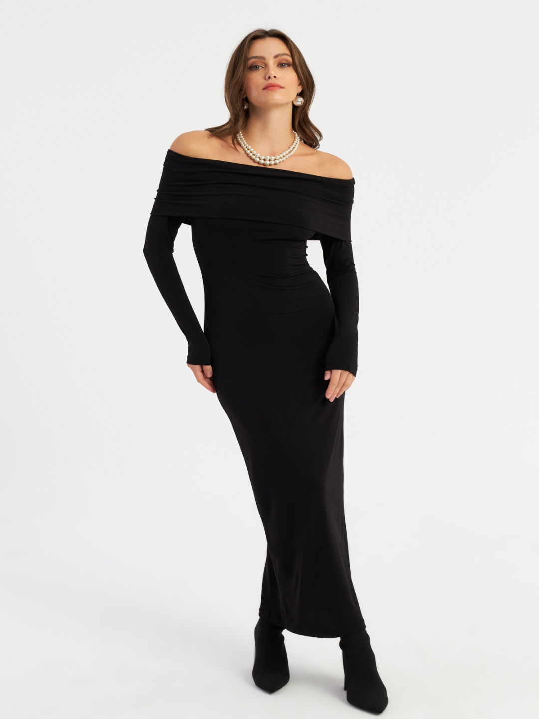

Cool & Sexy Off-Shoulder Maxi Dress, Na