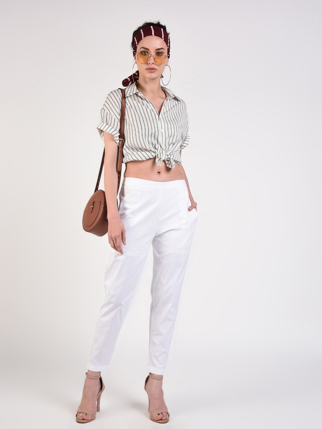

FLOREOS Women Comfort Easy Wash Trousers, White