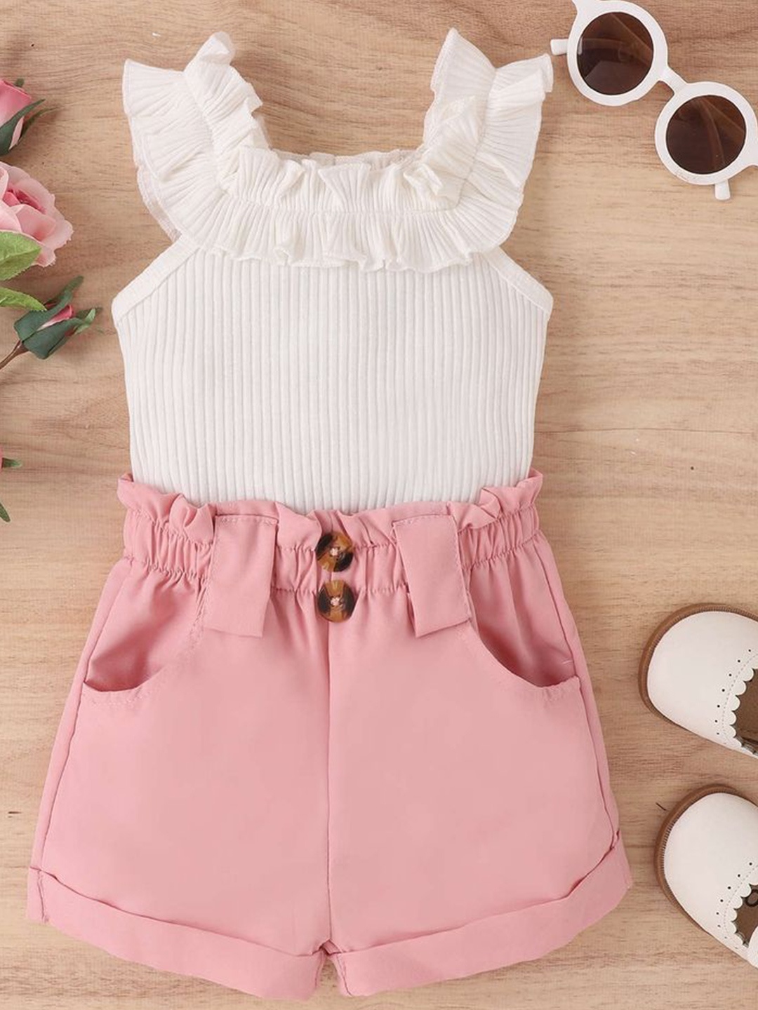 

LULU & SKY Girls Top with Shorts, Pink