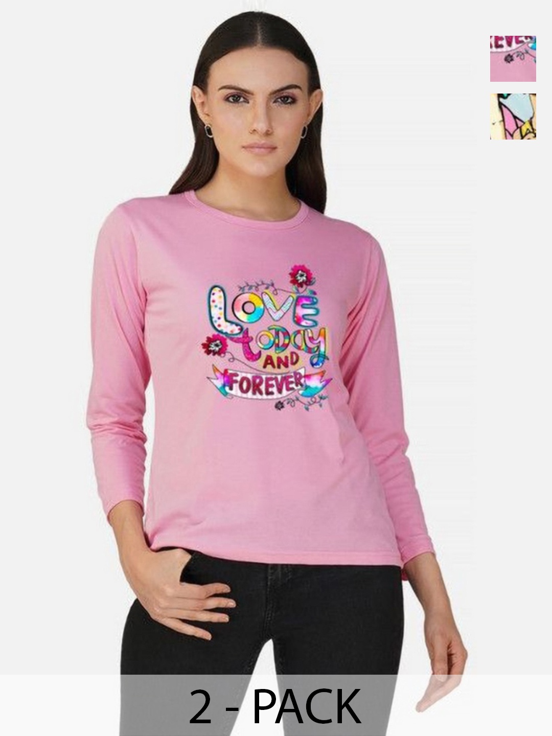 

Metronaut Women 2 Printed Bio Finish T-shirt, Pink