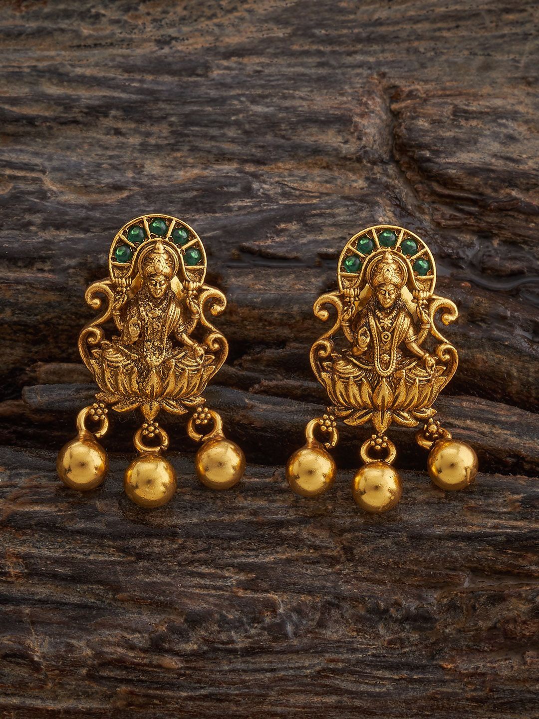 

Kushal's Fashion Jewellery Contemporary Studs Earrings, Green