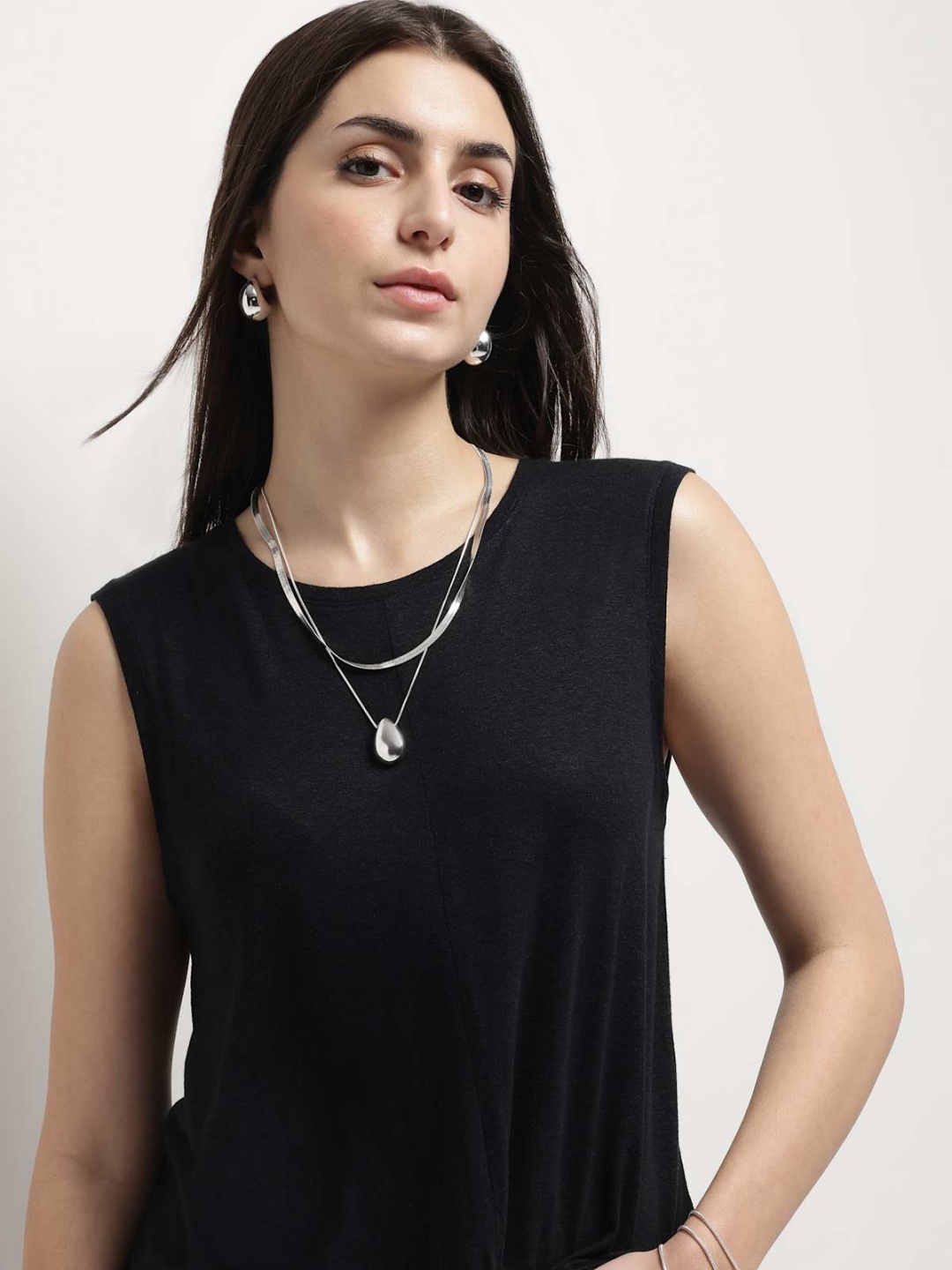 

Marks & Spencer Linen Styled Back Top, Black