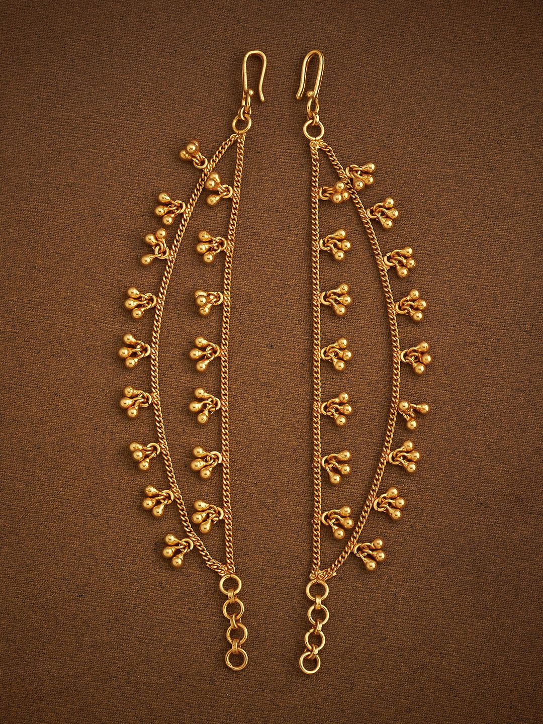 

Kushal's Fashion Jewellery 92.5 Pure Silver Gold-Plated Ear Matil