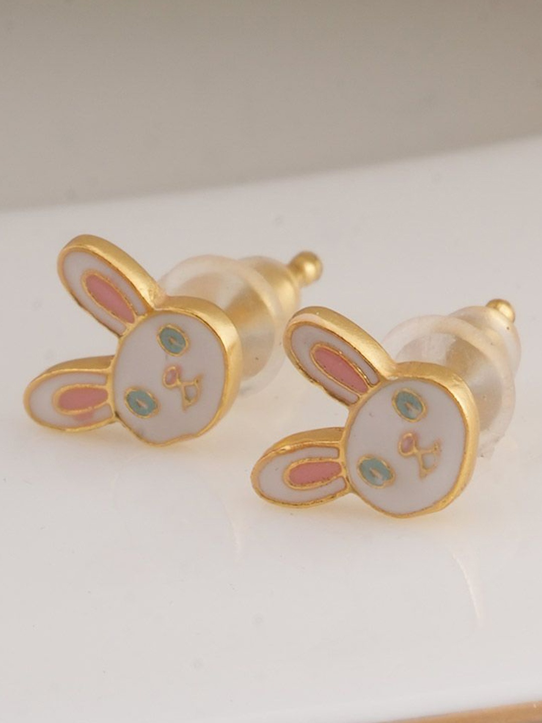 

PALMONAS Contemporary Studs Earrings, Gold