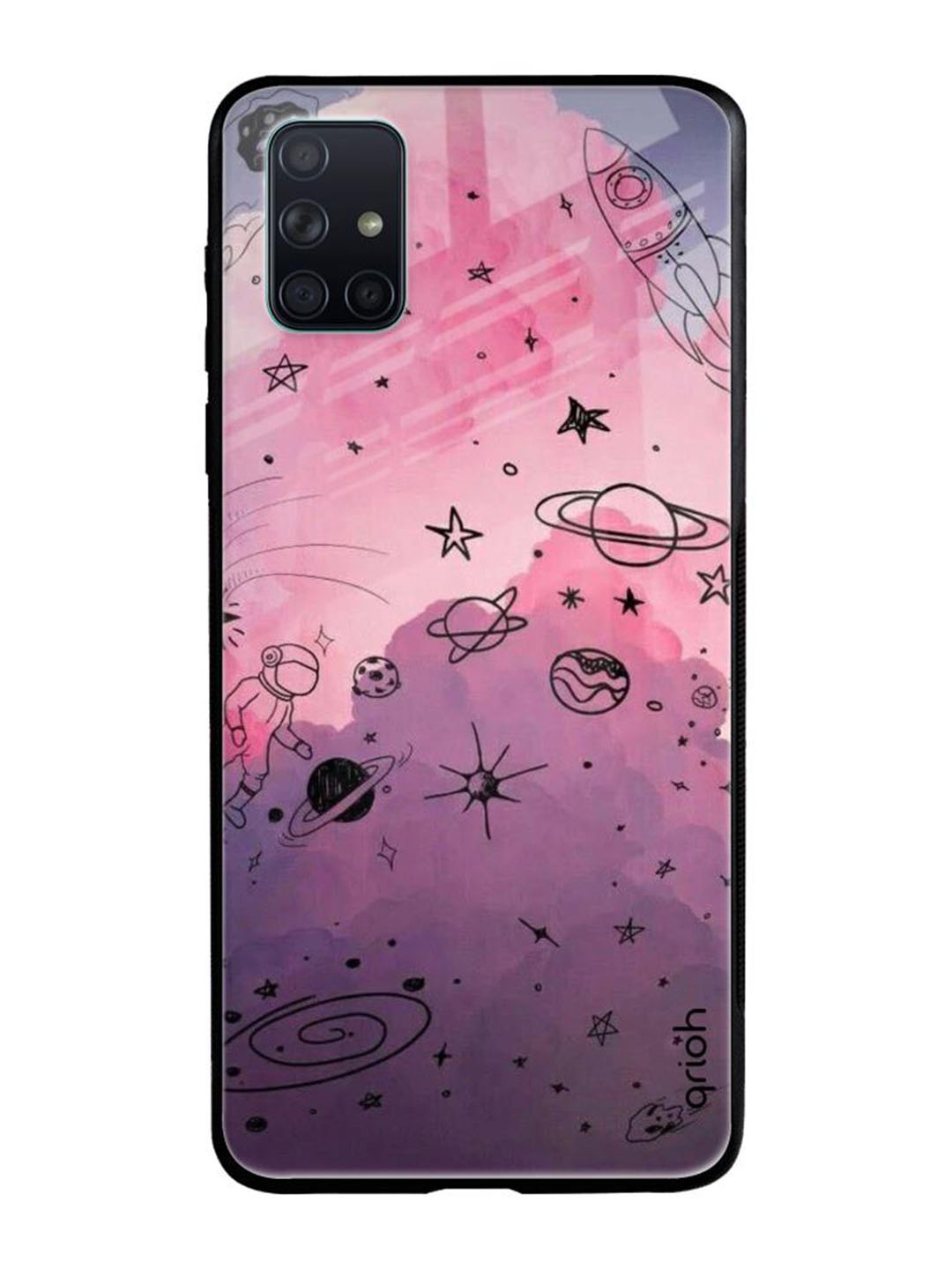 

QRIOH Geometric Printed Samsung Galaxy A51 Back Case Mobile Accessories, Purple