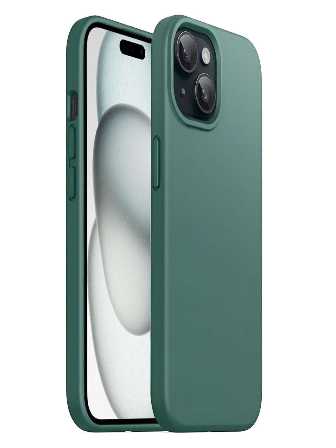 

LIRAMARK Solid Printed iPhone 15 Back Case Mobile Accessories, Green