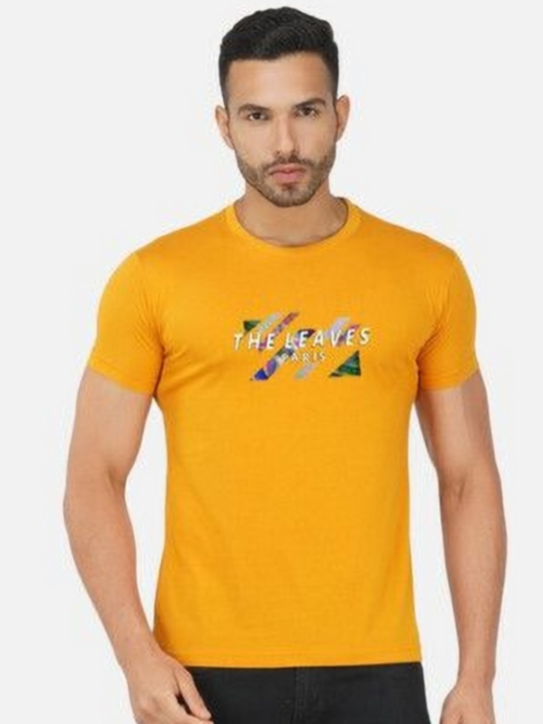 

GLOBAL NOMAD Men 2 Printed Bio Finish Applique T-shirt, Turquoise blue