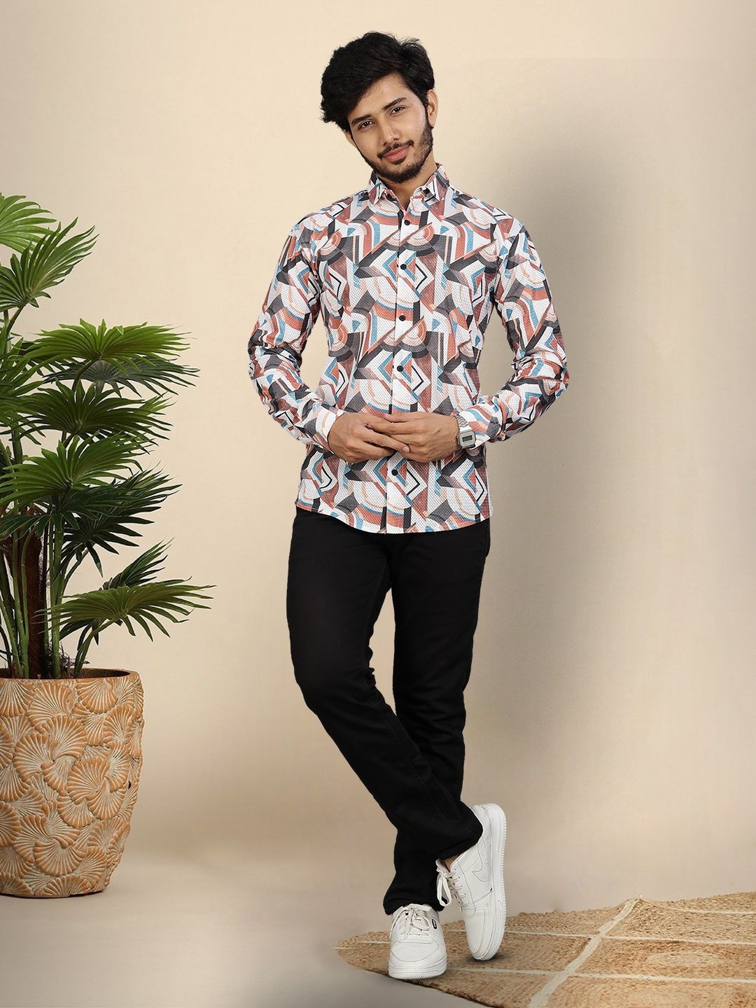 

Moda Rapido Men Original Opaque Printed Casual Shirt, Multi