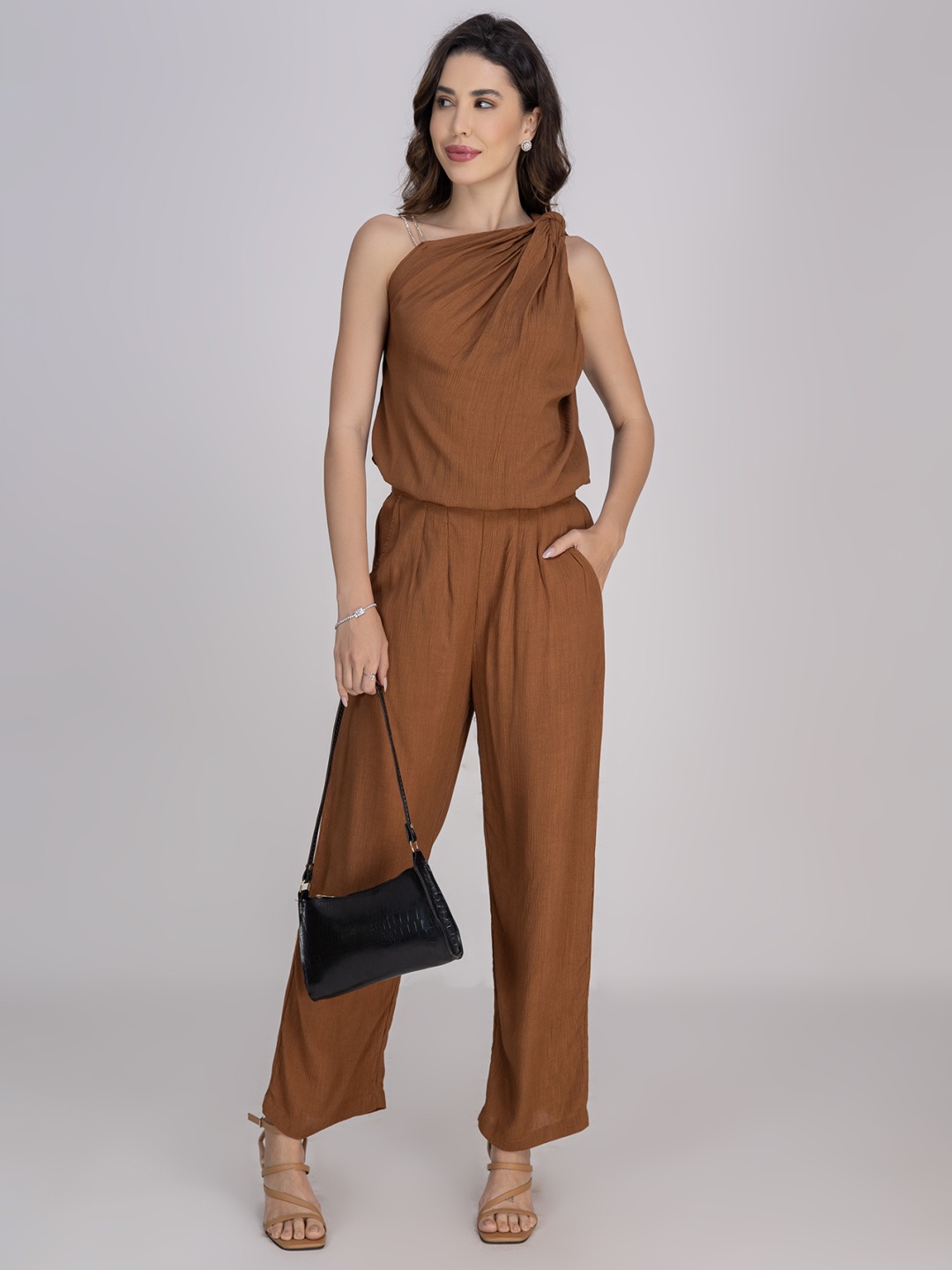 

Moomaya Balloon Top With Trousers Co-Ords, Brown
