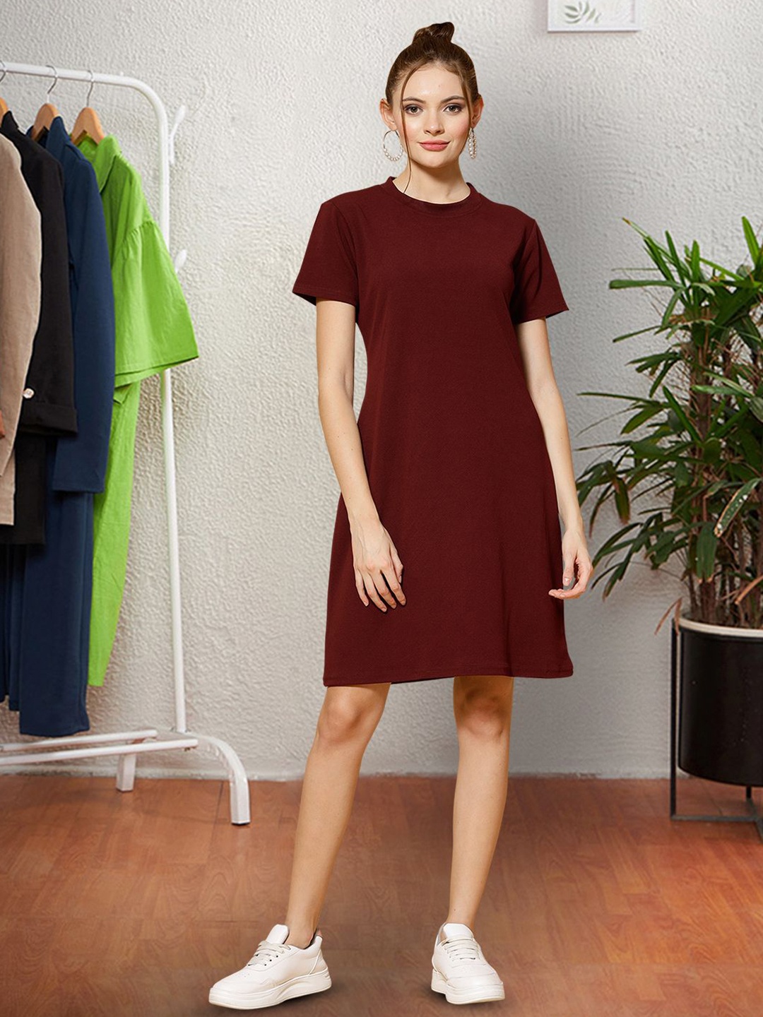 

Moda Rapido Applique Fit & Flare Dress, Maroon