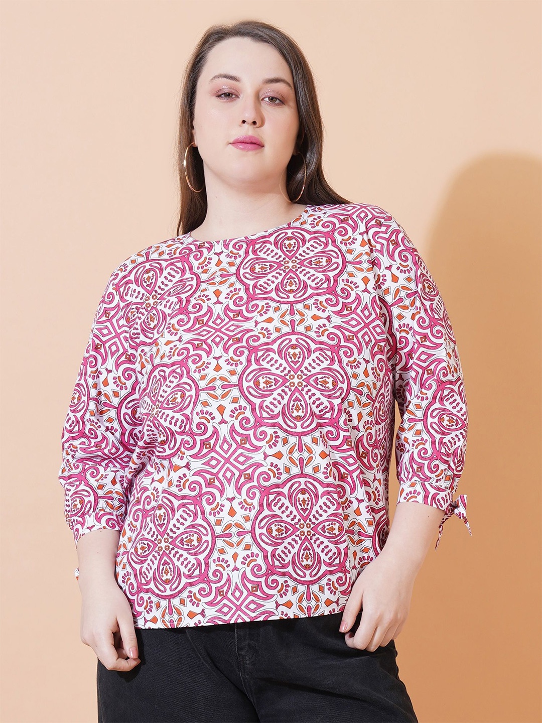 

Sztori Print Cotton Top, Pink