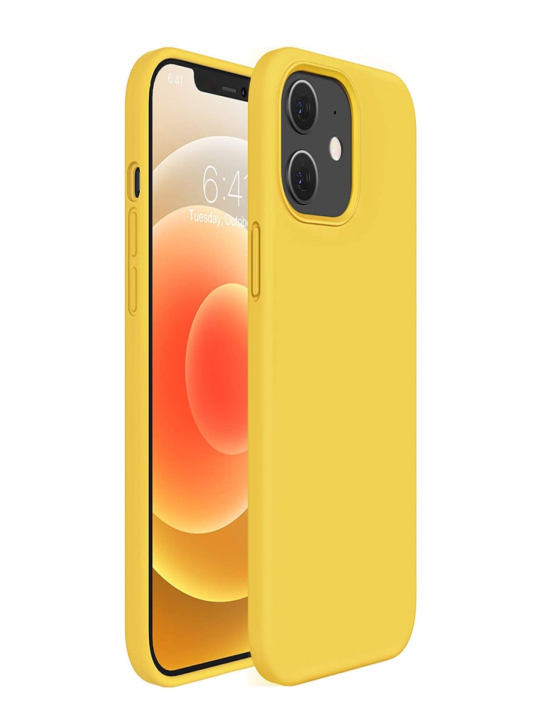 

LIRAMARK Solid Printed iPhone 12 Mini Back Case Mobile Accessories, Yellow