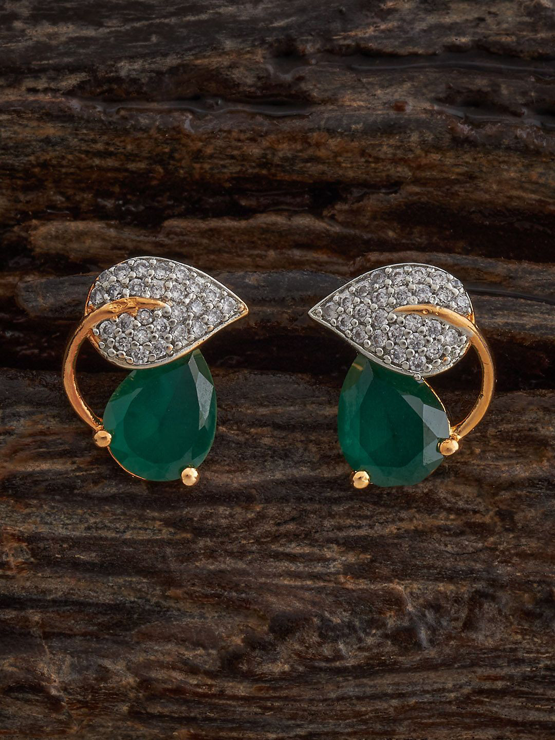 

Kushal's Fashion Jewellery Contemporary Studs Earrings, Green