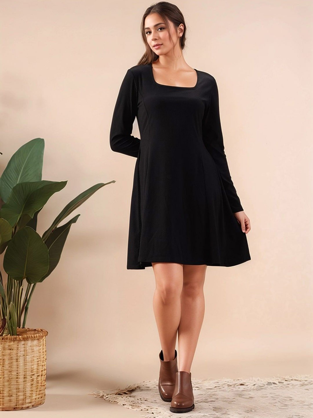 

Mast & Harbour A-Line Dress, Black