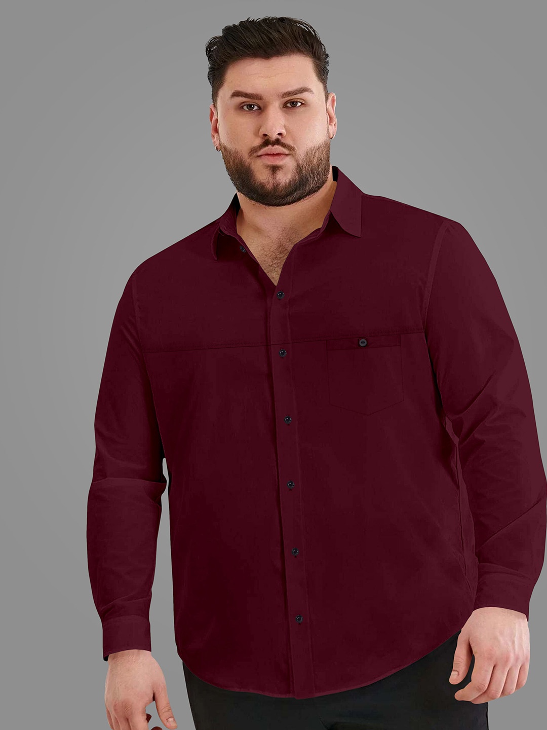 

Aloof Men Classic Opaque Casual Shirt, Maroon