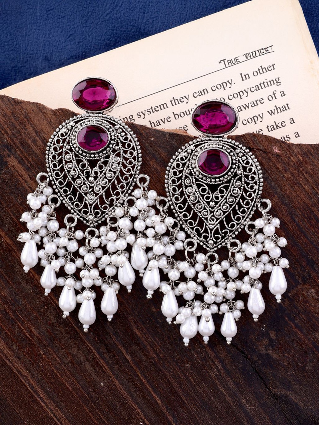 

SHONA'S STYLE Contemporary Chandbalis Earrings, Purple