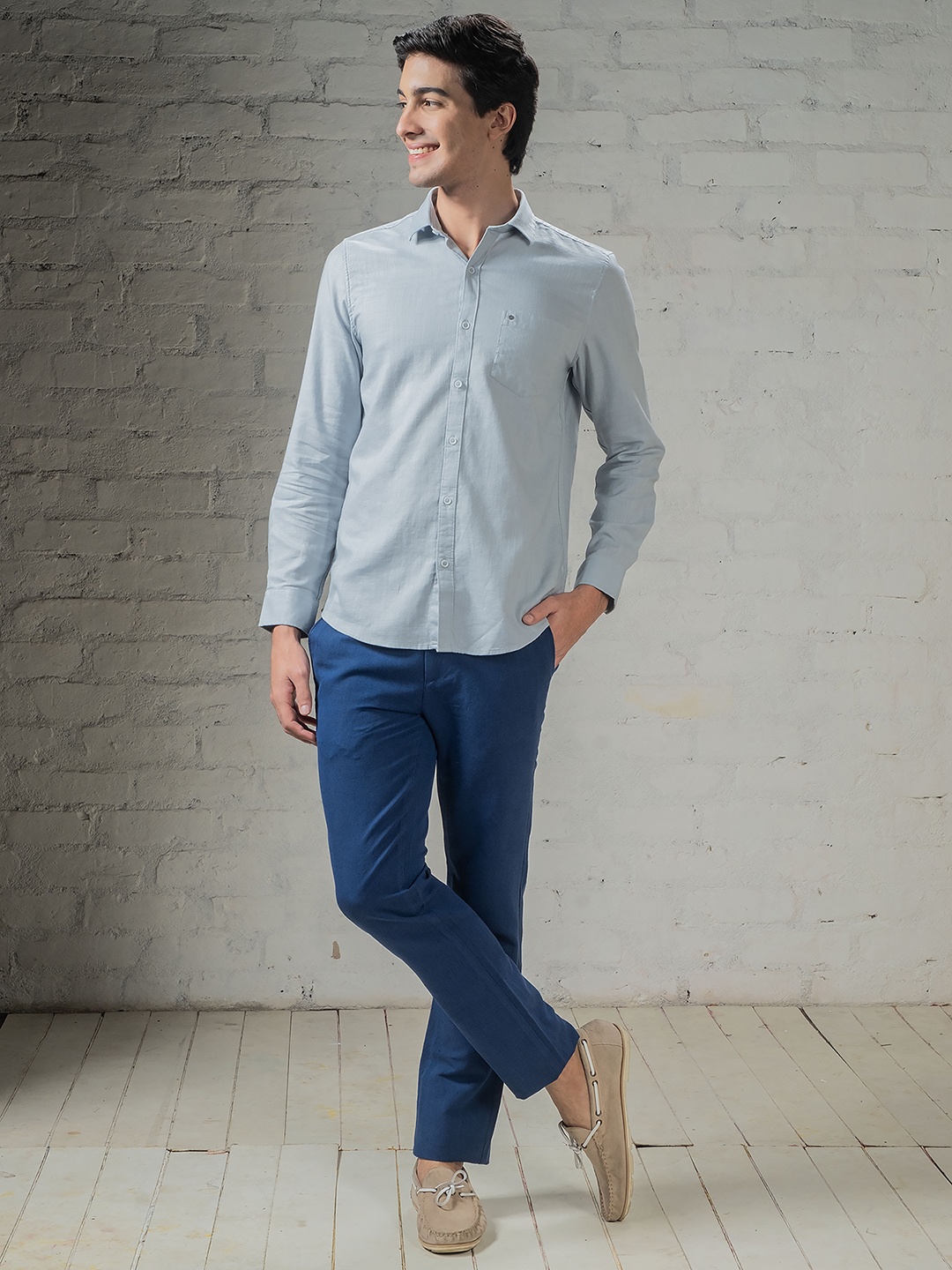 

Turtle Men Relaxed Skinny Fit Chinos Trousers, Blue