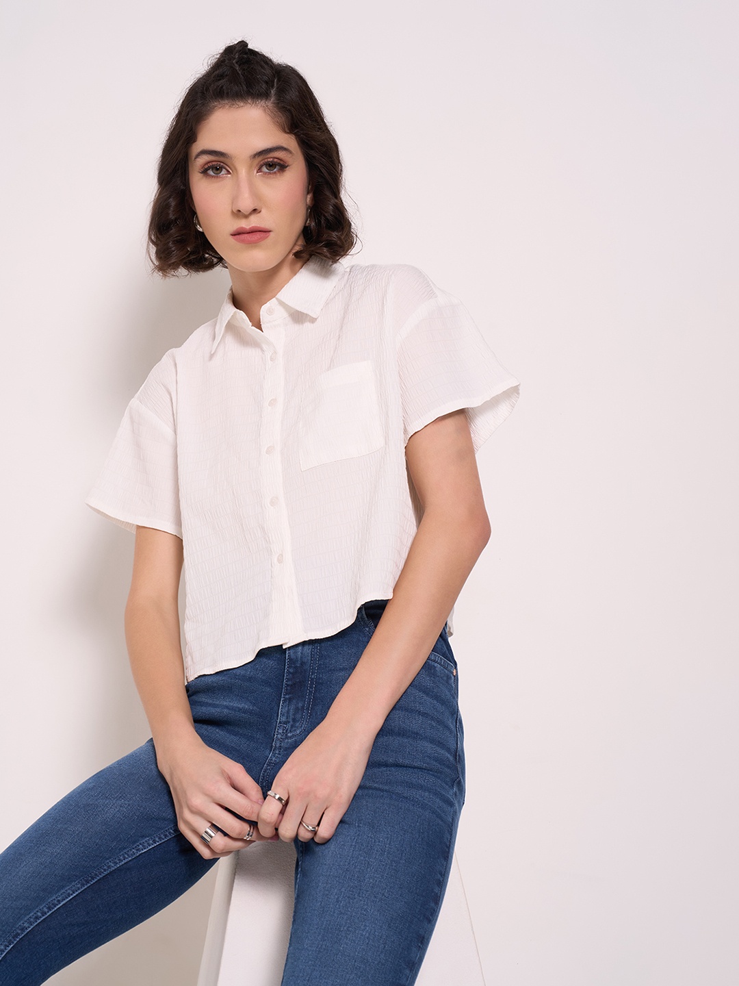 

SF JEANS by Pantaloons Shirt Style Top, Blue