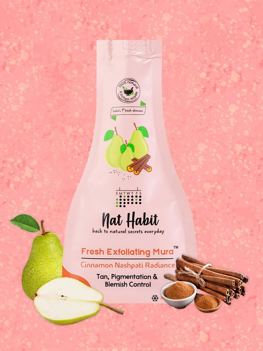 

Nat Habit Fresh Exfoliating Mura Face Exfoliator With Cinnamon - 25 g, Pink