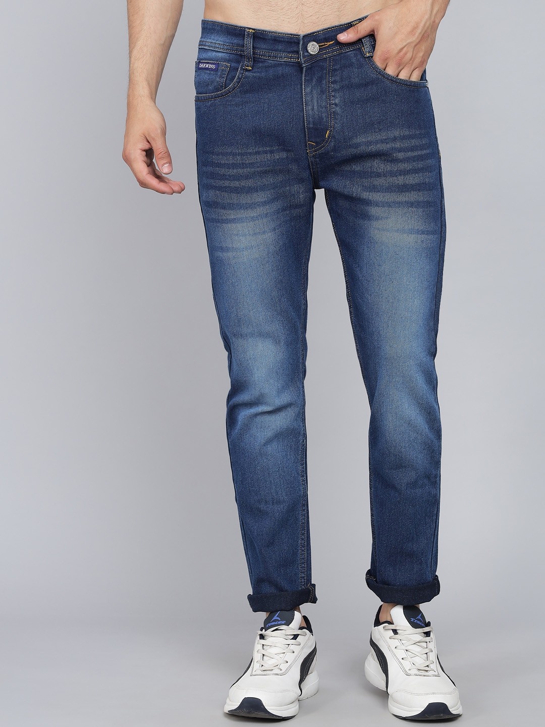 

DAKWINS Men Heavy Fade Jeans, Blue