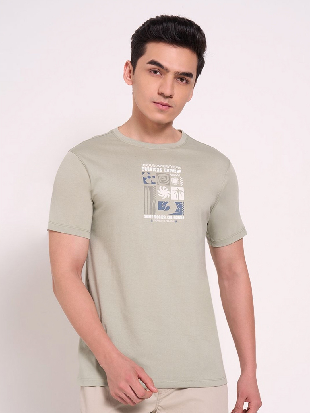 

7 Alt by Pantaloons Men T-shirt, Olive