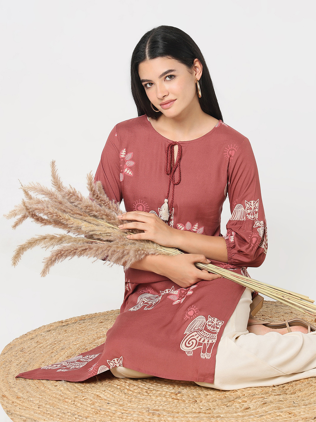

R&B Women Ethnic Motifs Gotta Patti Kurta, Purple