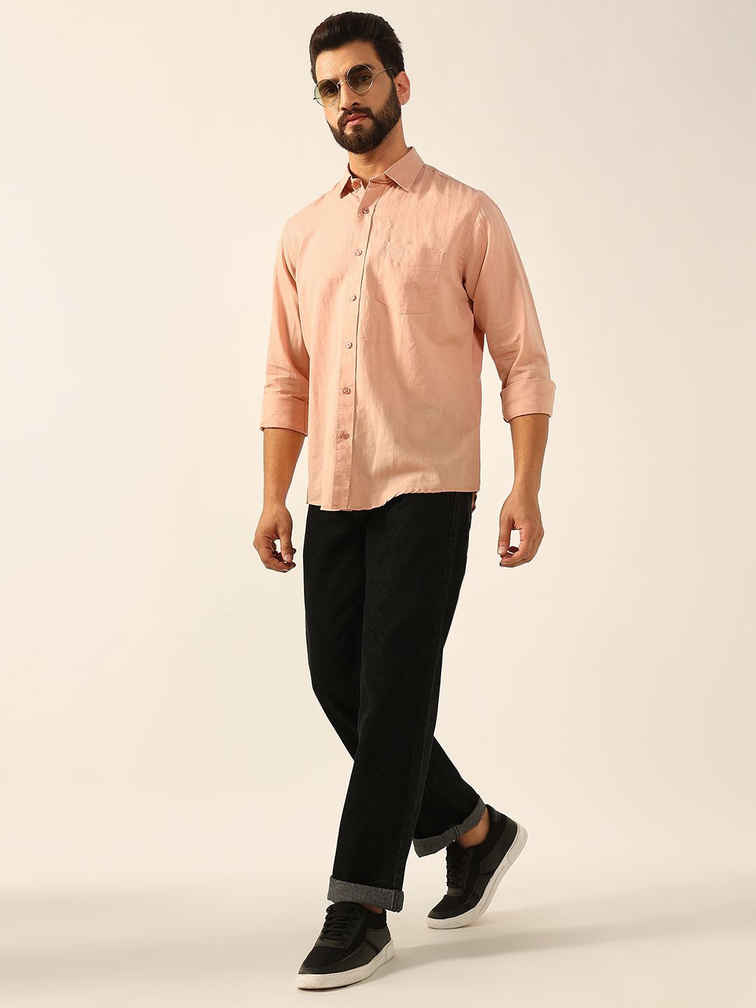 

ENSPYR Men Opaque Casual Shirt, Peach