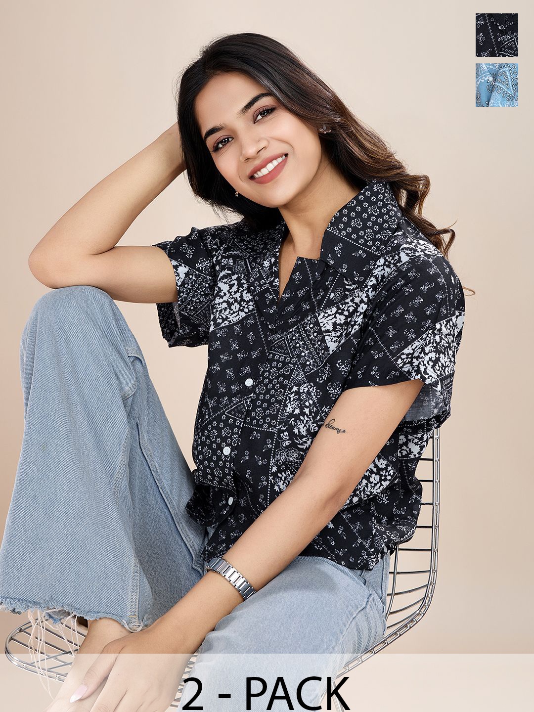 

HOUSE OF MIRA Women Comfort Floral Opaque Casual Shirt, Multi