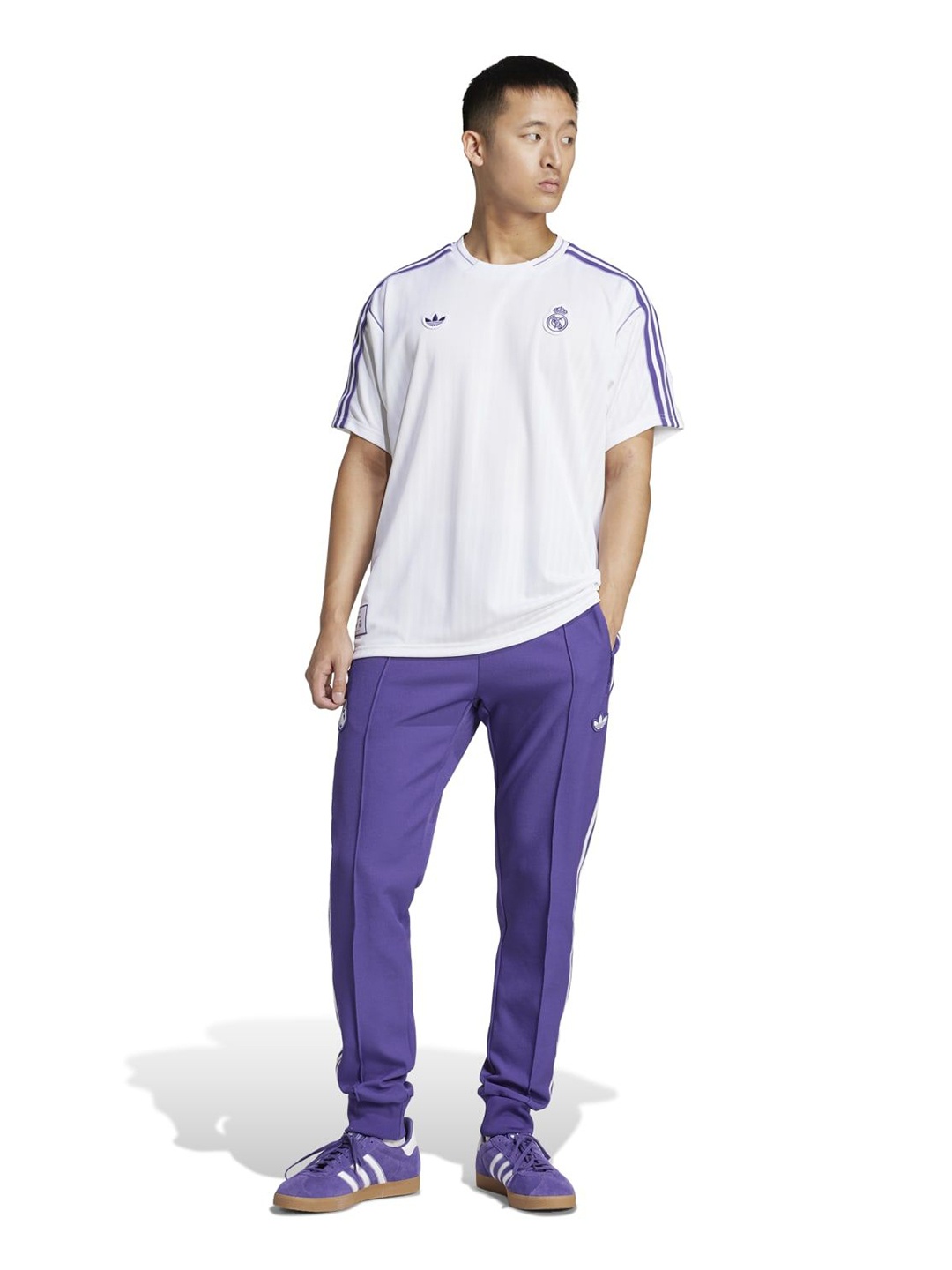 

ADIDAS Real Icon Striped Relaxed Fit Jersey T-shirt, White