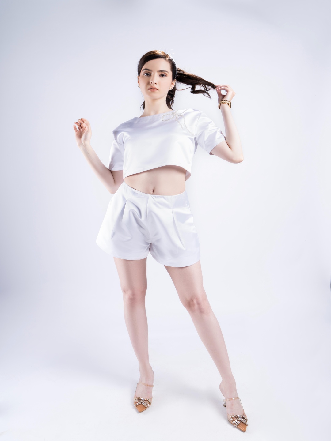 

MISROMA Crop Top With Skirt Co-Ords, White