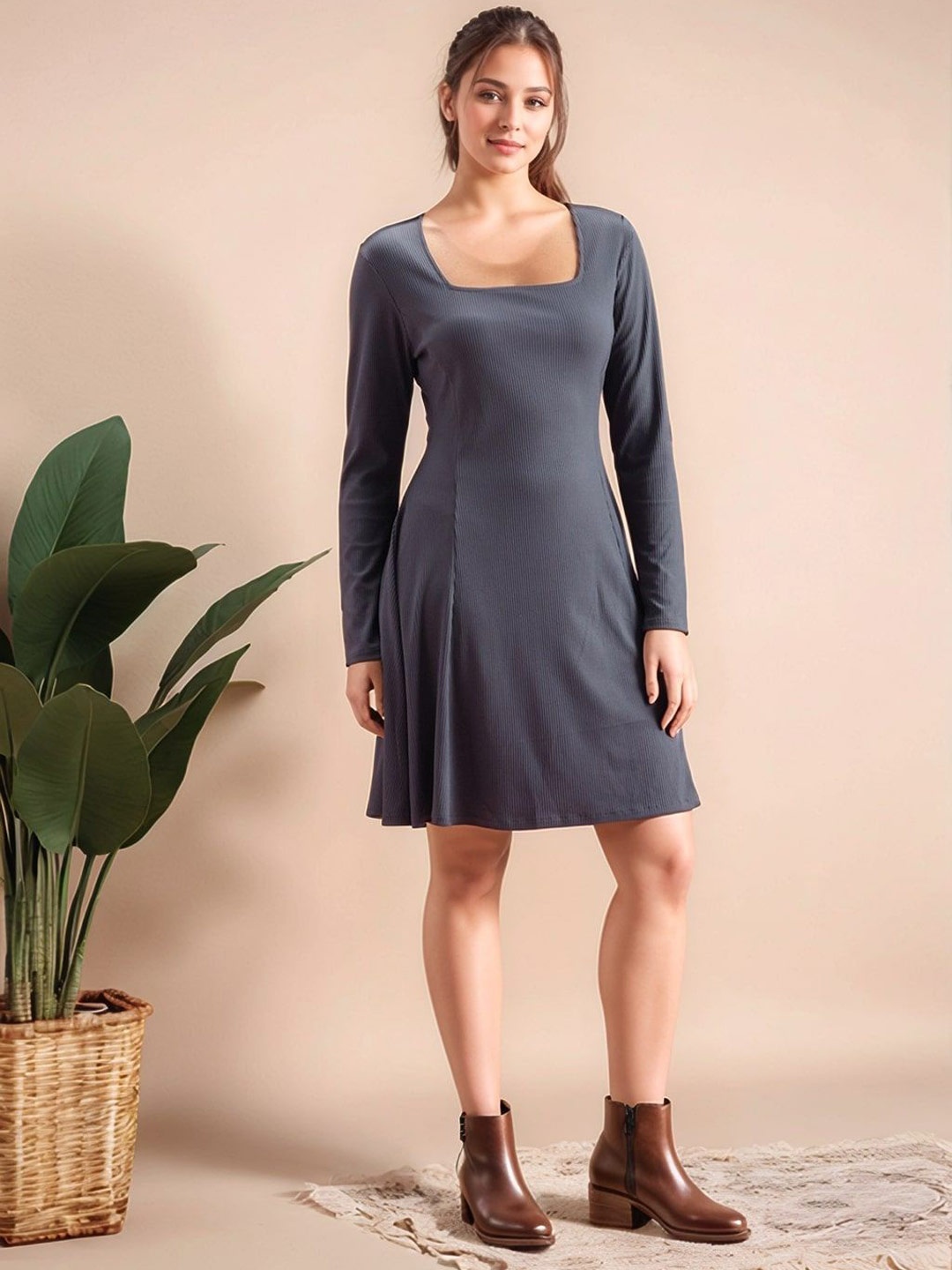 

Mast & Harbour A-Line Dress, Grey